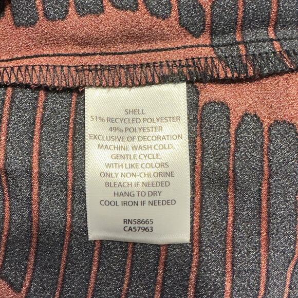 Halogen Burgundy Rosette Stripe Lace Trim Sleeveless Blouse Women's Size Small - Picture 7 of 8